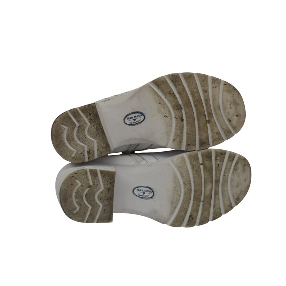 Nurse Mates Women's Zip-Up Mid-Cut Edda Work Clogs Leather White Size 8.5W - Picture 5 of 8